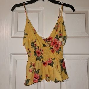 Kanji, Size M, Yellow Crop Top Tank